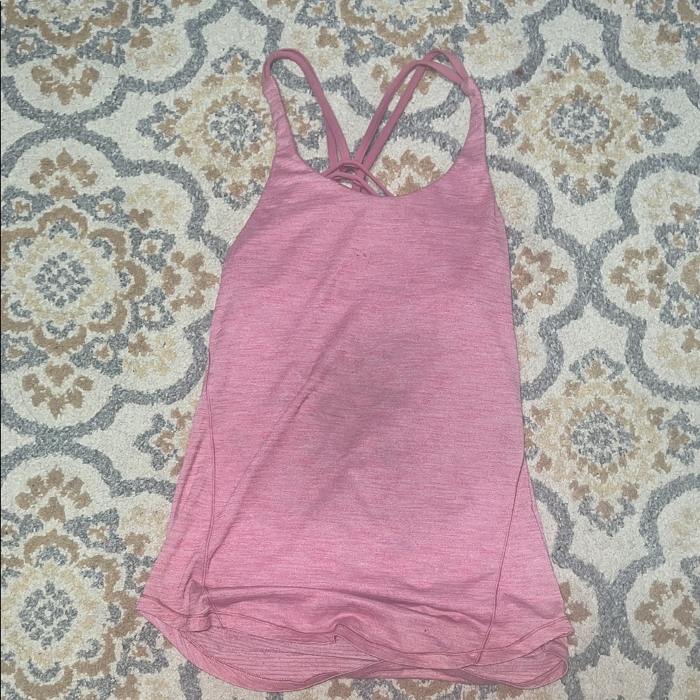Lululemon dusty pink tank top with built in sports bra